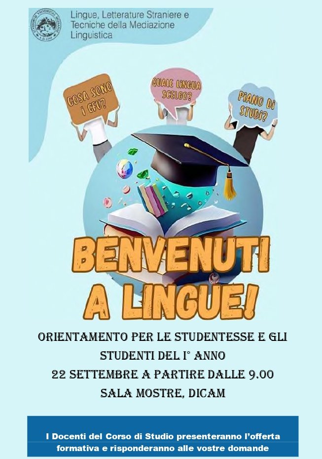 giornata di orientamento per gli studenti del I anno di Lingue