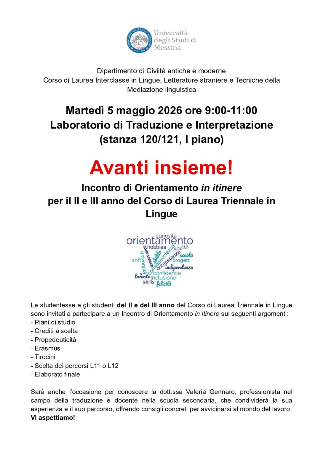 Locandina Orientamento itinere